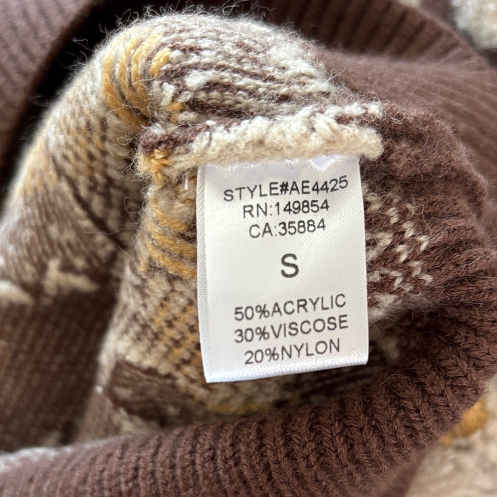 NWT Sadie & Sage Brown Floral Crew Neck Sweater - Picture 5 of 5